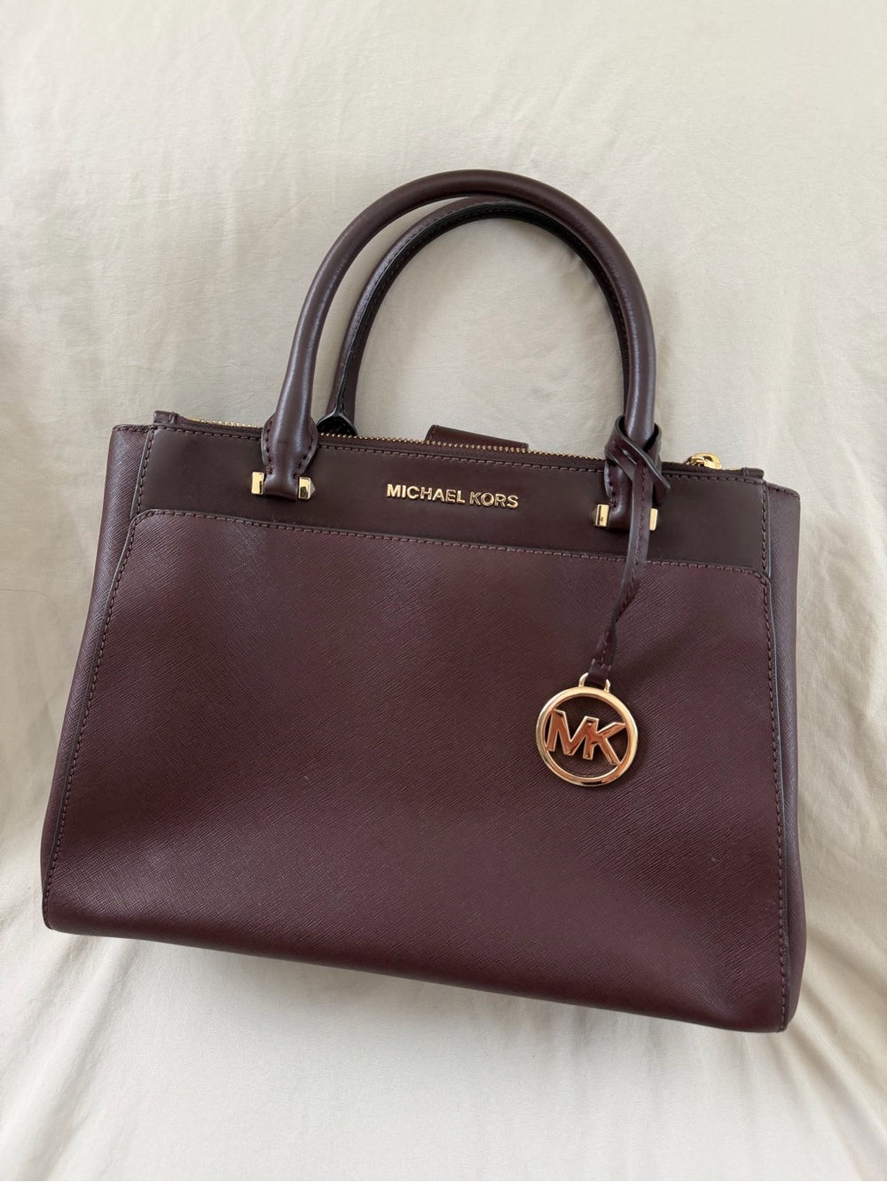 Michael Kors Mercer Medium Messenger Satchel Plum Burgundy